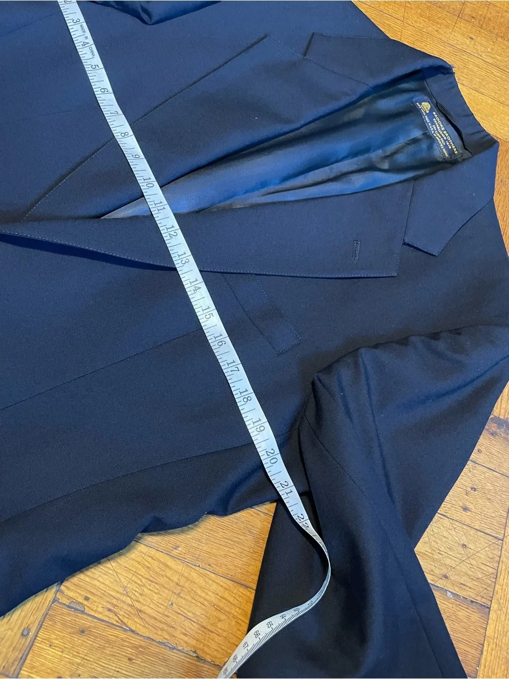 Vintage Brooks Brothers Navy Blue 100% Wool Blazer Men 44R USA Made 2-Button